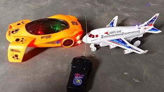 Rc Radio control airplane electric space travel car  police car battary oparated Airbus😲