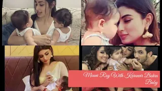 Mouni Roy with Karanvir Bohra twin baby / cute photos