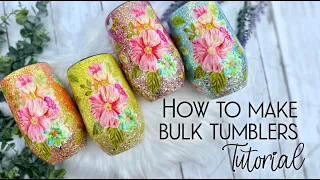 HOW TO MAKE BULK TUMBLERS TUTORIAL FT. *NEW* PRINTABLE VINYL FROM TECKWRAPCRAFT