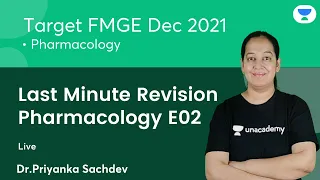 Last Minute Revision -Pharmacology  E02 | Target FMGE21 | Let's crack NEET PG | Dr. Priyanka Sachdev