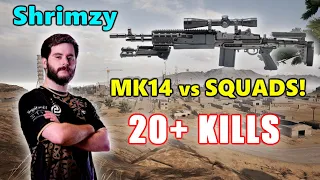 Soniqs Shrimzy - 20+ KILLS - MK14 vs SQUADS! - PUBG