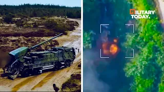 Terrifying Moment !! Russia Successfully Destroys Ukraine's CAESAR 8x8 Howitzer