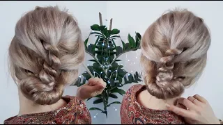 EASY LAZY HAIRSTYLE TWISTED BUN UPDO | Awesome Hairstyles ✔