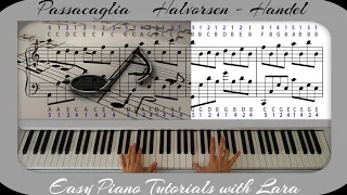 Passacaglia Handel/Halvorsen - Easy Slow Piano Tutorial