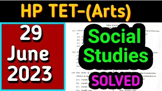 HP TET-Arts 29 june 2023 Solved Question Paper | HP TET ARTS Ans Key |HP TET 29/06/2023