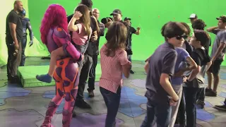 Lavagirl Hug Guppy On Set We Can Be Heroes Behind The Scenes