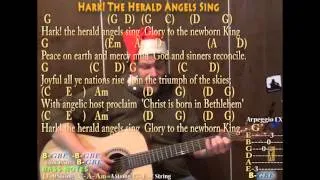 Hark! The Herald Angels Sing (Christmas) Fingerstyle Guitar Cover Lesson with Lyrics Chords