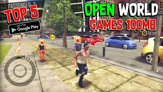 Top 5 OPEN WORLD Games Under 100MB 🔥 Android High Graphics - OFFLINE