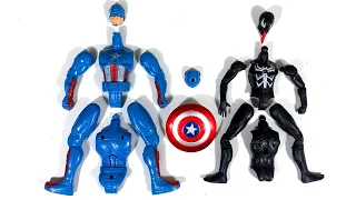Merakit Mainan Captain America vs Black Venom Avengers Superhero Toys