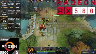 RX 580 8GB + Ryzen 5 5500 : Dota 2 (Tested in 2024)