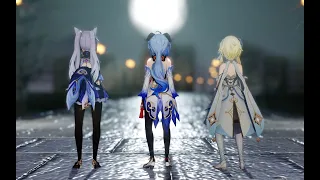 【Genshin Impact MMD/4K/60FPS】Lumine & Keqing & Ganyu【KILLER B】