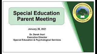 LCUSD Special Education Virtual Town Hall: January 20th, 2021