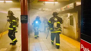 FDNY BOX 7441 - FDNY ON SCENE OF 2ND ALARM FIRE IN A SUBWAY CAR OF 2 & 3 IRT LINE ON 110TH STREET.