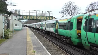 Rare - 12 Car Southern Class 377 at London Road Brighton - Saturday 25th February 2017