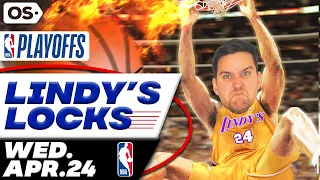 NBA Picks for EVERY Game Wednesday 4/24 | Best NBA Bets & Predictions | Lindy's Leans Likes & Locks