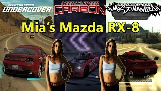 Evolution of Mia's Mazda RX8 in Need For Speed