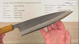 Yusaku Blue #2 Nashiji Funayuki/Gyuto 210mm Quick Look