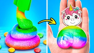 DIY Rainbow Unicorn Squishy 🦄😻 Fun Fidgets and DIYs