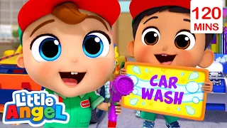 Crazy Car Wash! | Little Angel | Preschool Songs & Nursery Rhymes