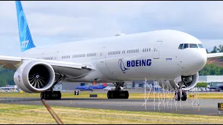 Boeing Company 777-9X Testbed 3 Taxi And Takeoff At Boeing Field For A Test Flight