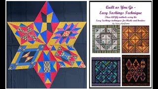 Quilt as You Go wEasy Sashings on a 60° Diamond Design