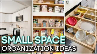 SMALL SPACE ORGANIZATION ON A BUDGET 2022 / RENTER FRIENDLY KITCHEN ORGANIZATION HACKS & IDEAS