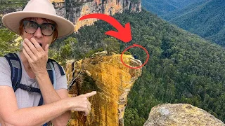 Jumping the GAP to stand on HANGING ROCK!