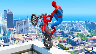 GTA 5 Spiderman Epic Jumps & Motorcycle Fails #2