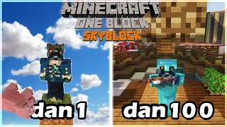 Preživel sem 100 dni v minecraft one block skyblock