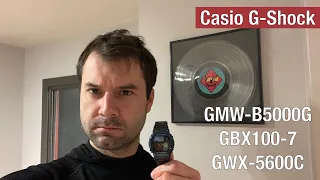 Casio G-Shock Comparisons - GMW-B5000G-2JF vs GWX-5600C vs GBX100-7