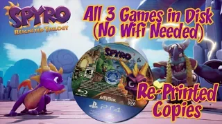 Spyro Reignited Trilogy Re-Printed to include all 3 Games in 1 Disk (No Wi-fi Needed)