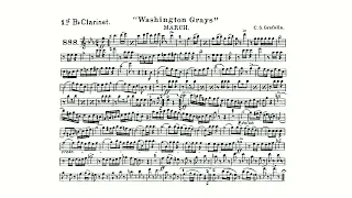 Washington Grays March By Claudio Grafulla - 1st B-flat Clarinet