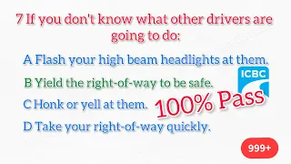 Class 5/7 Knowledge Test (40 Hard Questions) 100% Passed After Watching (passenger vehicle) #icbc