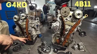 Как сделать из двигателя Mitsubishi 4B11 мотор  Киа G4KD