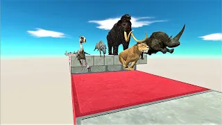 Prehistoric mammals Challenge. Large jump obstacle course! | Animal Revolt Battle Simulator