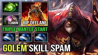 WTF 13Min Octarine Triple Mantle Started Item Warlock 4x Golem Skill Spam EZ MMR Dota 2