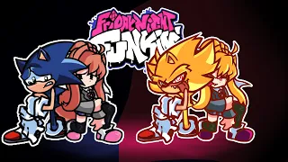 FNF SONIC vs MONIKA & FLEETWAY SONIC vs LUNATIC Monika | Chaos Nightmare Dual Mix - Phantasm