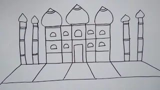 How to draw Taj Mahal picture from number 444 | Taj Mahal drawing |very easy drawings |Siridrawings
