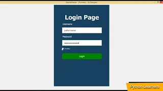 Build Responsive Loginpage using Pyqt5