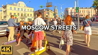 [4K] 🇷🇺 Moscow Streets ☀️ Hermitage Garden, Petrovka Street, Stoleshnikov Lane | June 2022