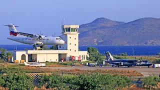 Milos Airport 4K - Crosswind landings | Power Backs and more