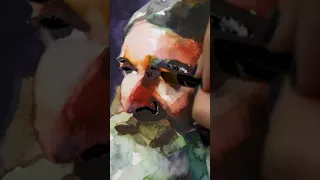 Watercolor portrait painting #shorts #art#painting