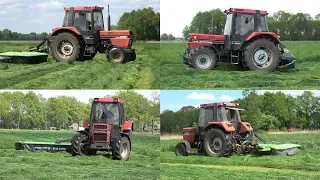 Gras maaien met Case International 844XL en 845XL met Deutz-Fahr Discmaster 332 en KM 3.21S (2020)