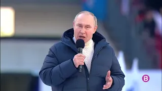 Rússia commemora amb un gran concert i un discurs de Putin l’annexió de Crimea en plena invasió...