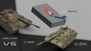 T-55 Vs M60A3 | 100mm 3BM20 APFSDS Armour Piercing Simulation