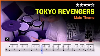 [Lv.16] Tokyo Revengers Main Theme (★★★★☆) Drum Cover with Sheet Music