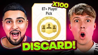 100 87+ PLAYER PICKS BUT THE LOSER DISCARDS THEM ALL! (Ft. NerdFire)