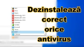 DEZINSTALARE CORECTĂ ANTIVIRUS - în safe mode - soft portabil multifunctional