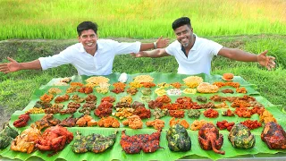 ONAM SADHYA | 100 Varieties Of Chicken Sadhya | Tasting 100 Chicken Items in Our Village