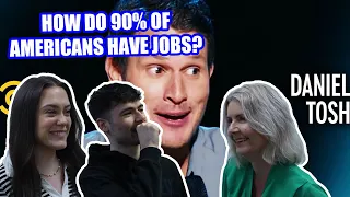 BRITISH FAMILY REACTS! DANIEL TOSH - How Do 90% of Americans Have Jobs?